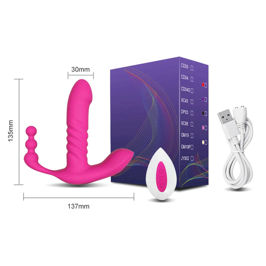 3 in 1 Wearable Dildo Vibrator for Women Wireless Remote Control Female Clit Clitoris Stimulator Goods Sex Toy for Adult 18